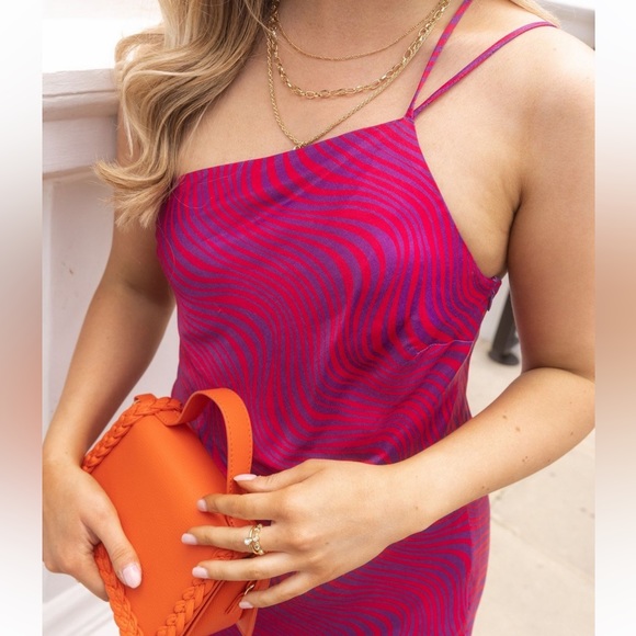 NWT Statement Satin Mini Dress - Picture 2 of 6